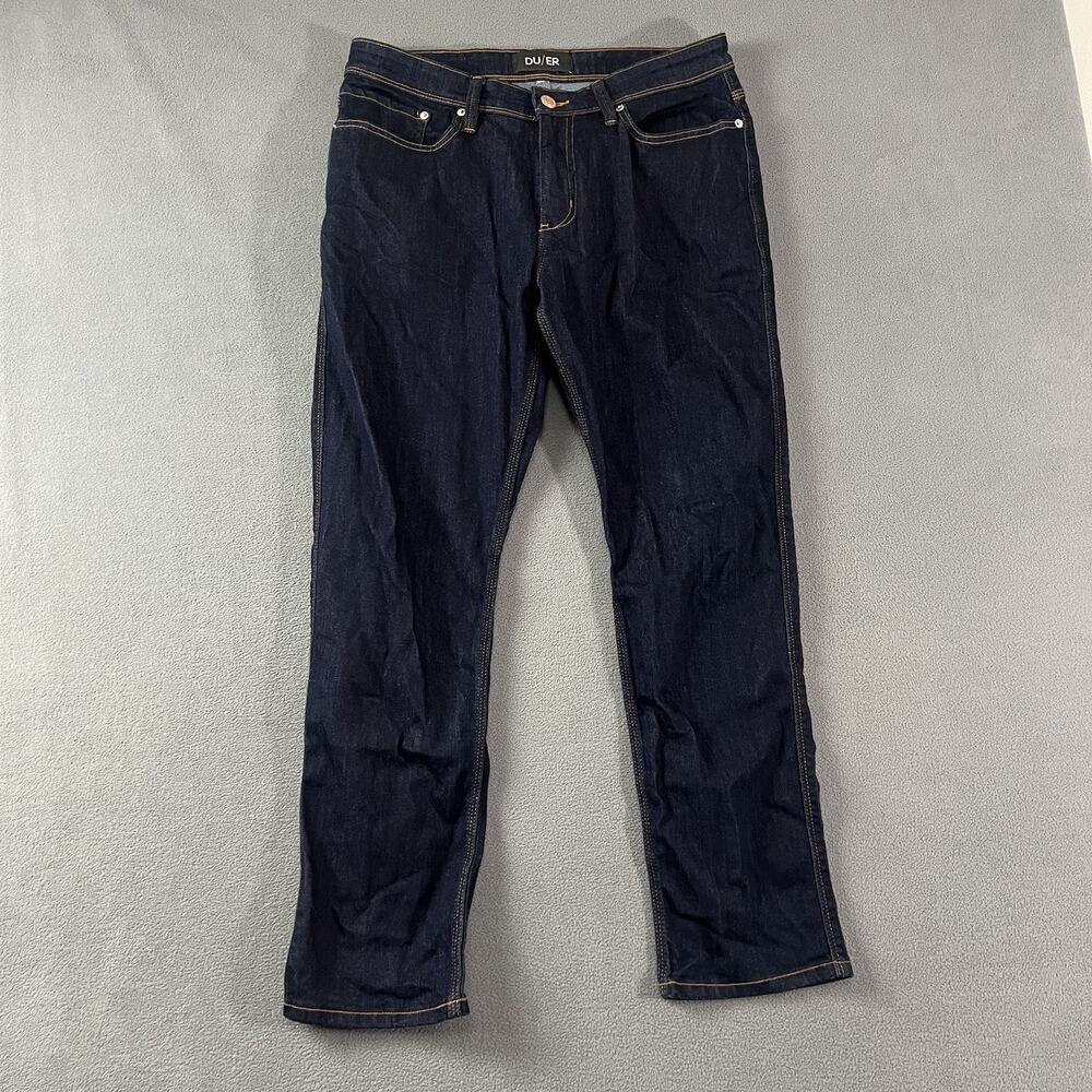 DU/ER Pants Mens 34X30 Blue L2X Relaxed Taper Performance Stretch Denim